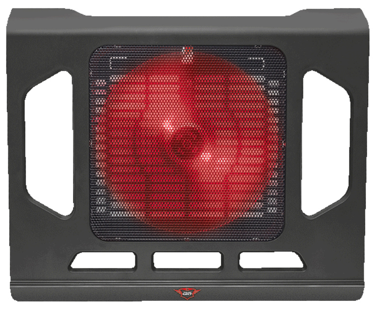 Trust Gaming GXT 220 Kuzo, 17.4" Gaming notebook cooling stand with silent, extra-large and red illuminated fan, Black photo 1