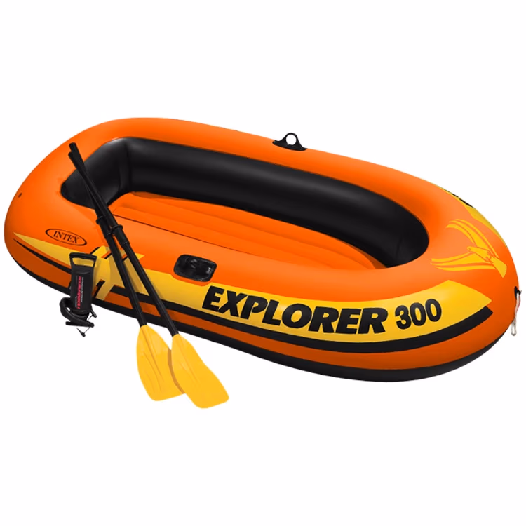 Надувная лодка с веслами и насосом INTEX EXPLORER 300