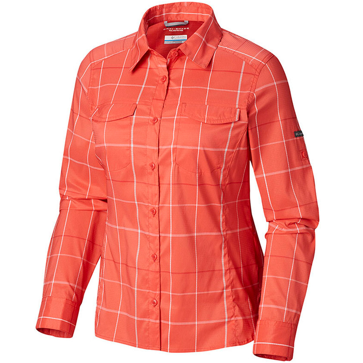 Camasa Columbia Silver Ridge Lite Plaid LS Shirt XS Portocaliu Femei photo 1