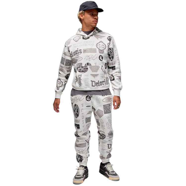 Pantaloni Nike M J ESS AOP FLC PANT L Alb Barbati photo 4