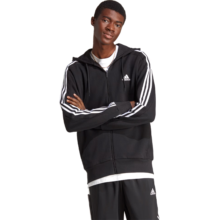 Hanorac pt bărbați Adidas M 3S FT FZ HD S Negru photo 5