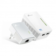 TP-LINK  TL-WPA4220 Kit  N300 AV600 Powerline Adapter Starter Kit, Compact Size, 300Mbps Powerline Datarate, 1 Lan Port, Power Socket, HomePlug AV, Green Powerline, Plug and Play, Pair Button, Range 300 meters in house thumbnav 1