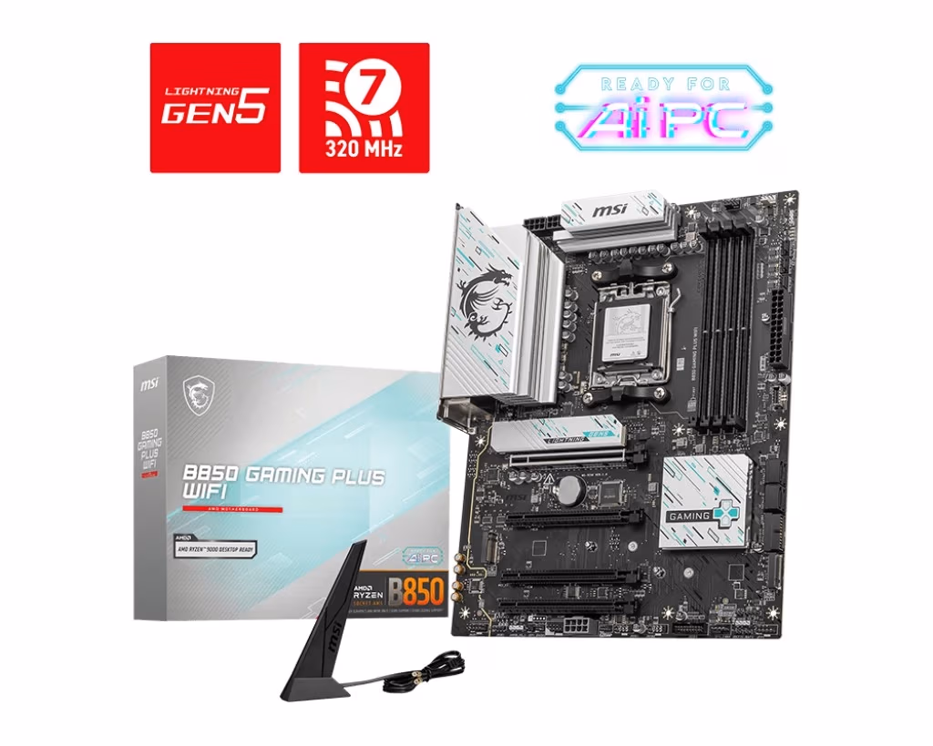 Placa de baza MSI B850 GAMING PLUS WIFI / AM5 / B850 / DDR5 / ATX