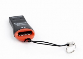 Card Reader Gembird FD2-MSD-3, MicroSDHC, Key ring cord, Black/Orange, USB2.0 thumbnav 1