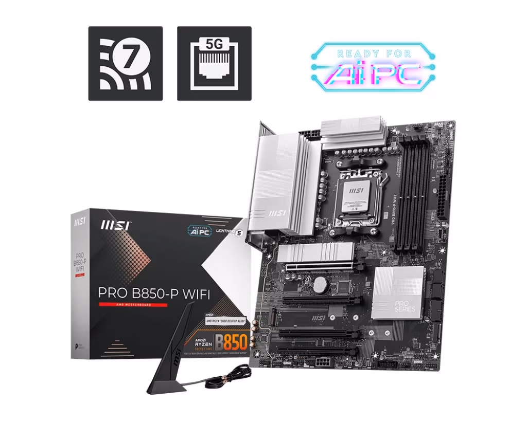 Placa de baza MSI PRO B850-P WIFI / AM5 / B850 / DDR5 / ATX