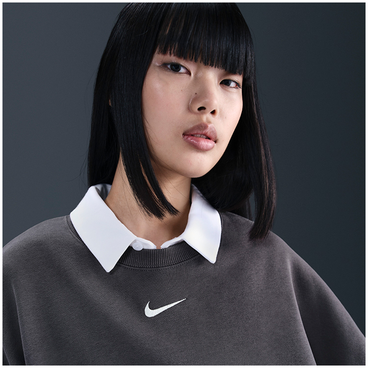 Толстовка Nike W NSW STYLE FLC CREW OOS S Серый Женский photo 4
