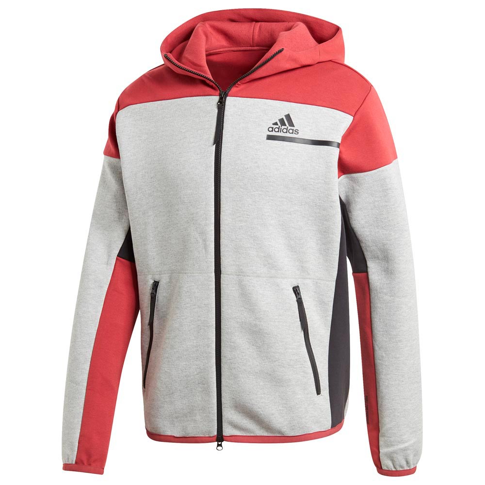 Hanorac pt bărbați Adidas ZNE FZ S Gri-rosu photo 1 Hanorac pt bărbați Adidas ZNE FZ S Gri-rosu photo 1