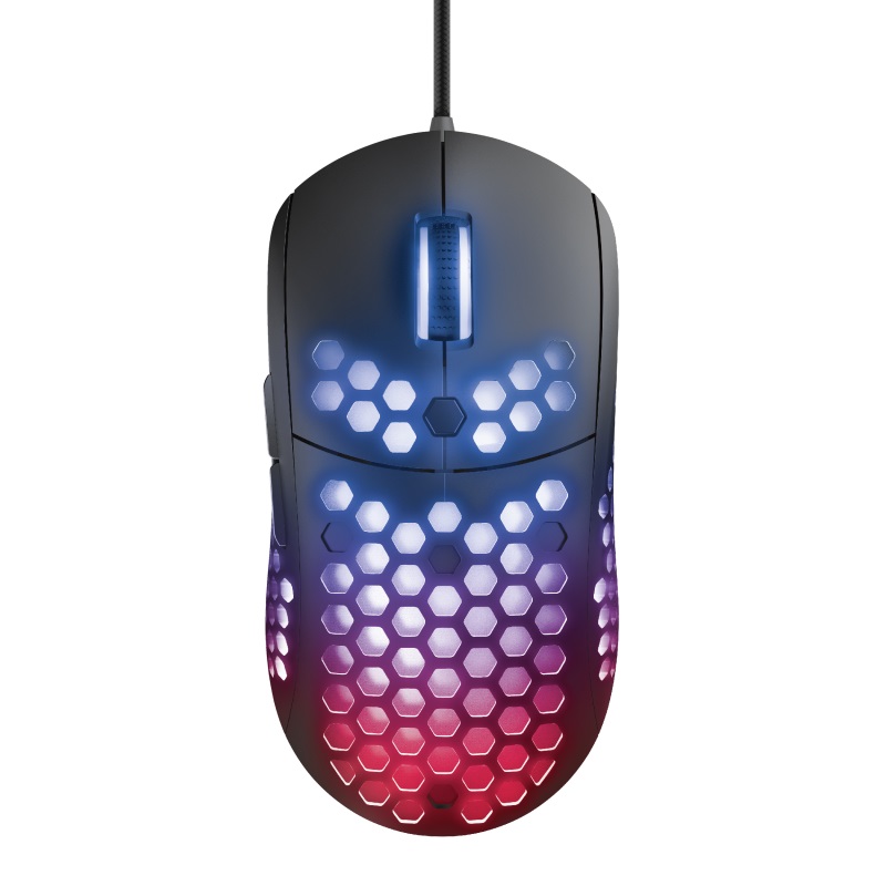 Trust Gaming Mouse GXT 960 Graphin Ultra-lightweight, 200 - 10000 dpi, 6 Programmable button, Lightweight RGB illuminated gaming mouse with honeycomb shell, 1,8 m USB, Black photo 1