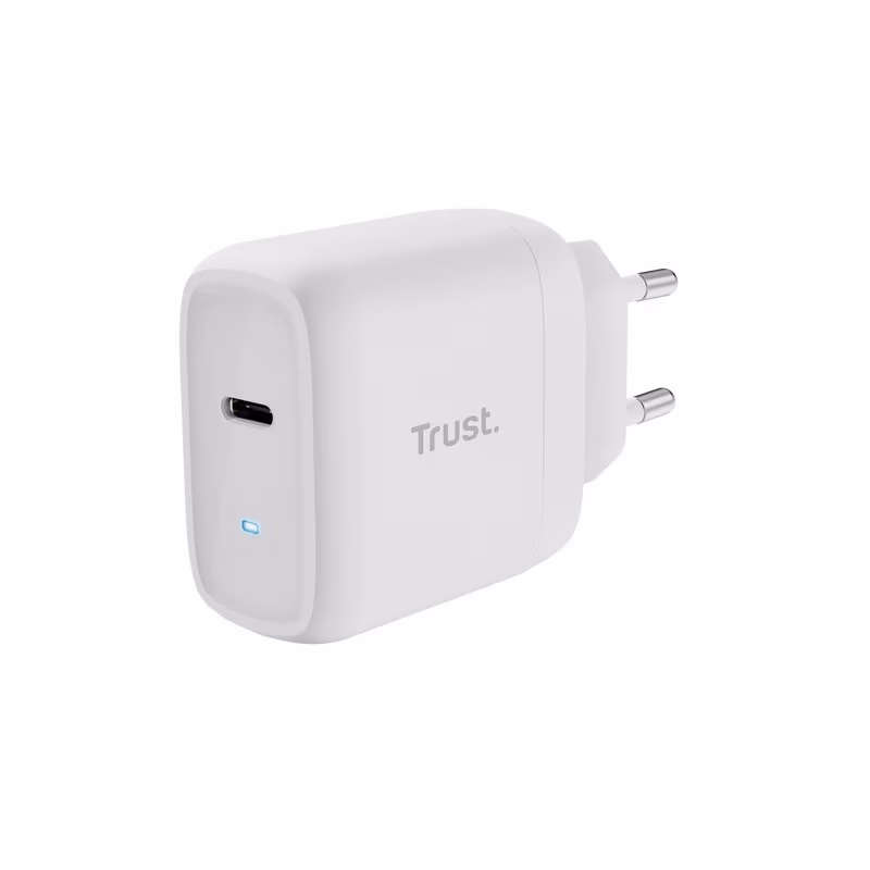 Trust Maxo 45W Universal USB-C Charger,  Charging technology USB-C, USB PD 3.0 + PPS, output (5, 9, 12, 15, 20V; max 3A), with included 2m USB-C cable, White
