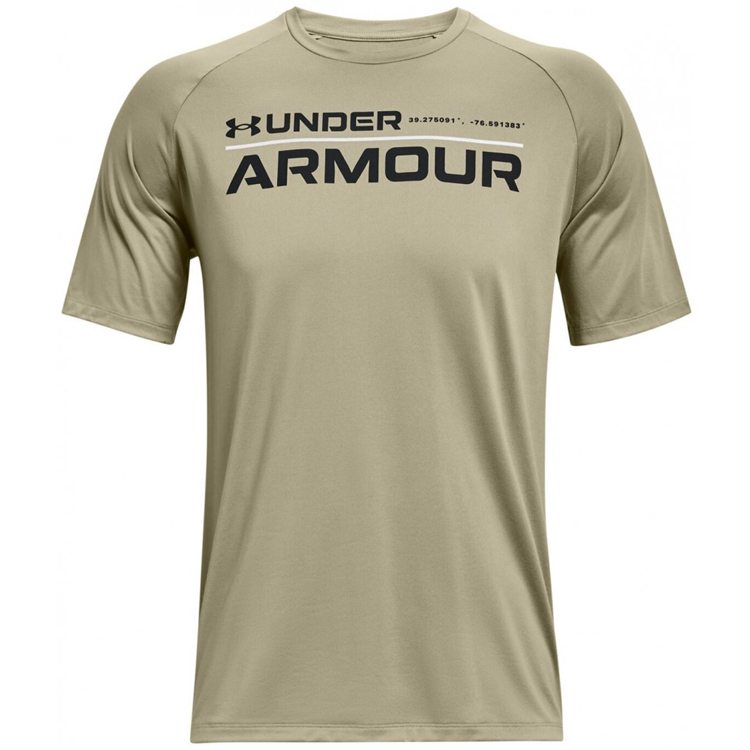 Tricou bărbătesc Under Armour UA TECH 2.0 WORDMARK  SS LG Bej photo 1