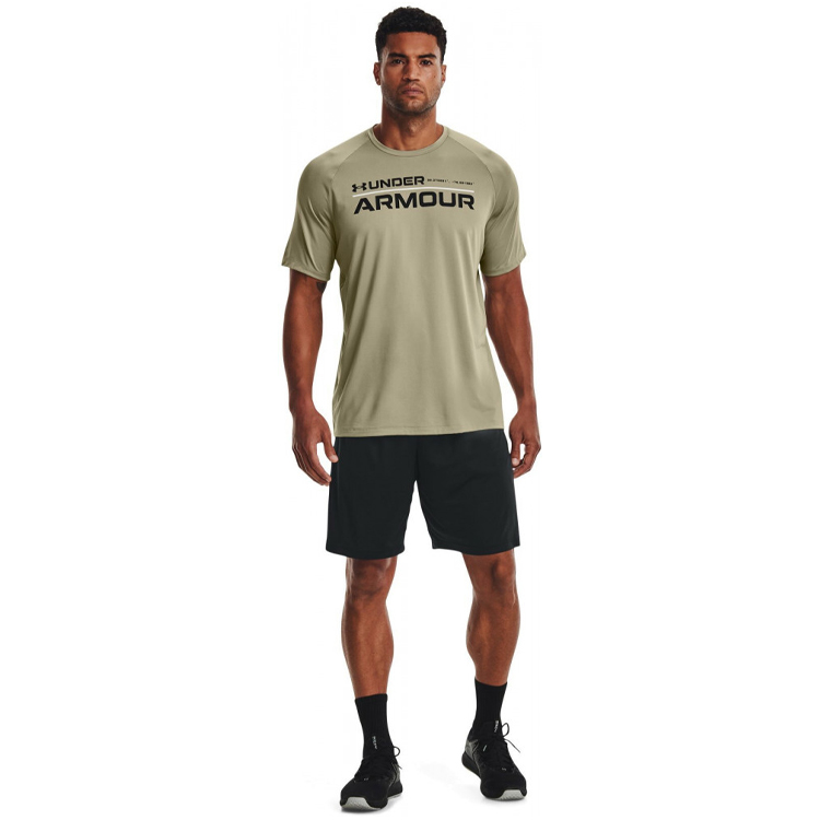 Tricou bărbătesc Under Armour UA TECH 2.0 WORDMARK  SS LG Bej photo 3
