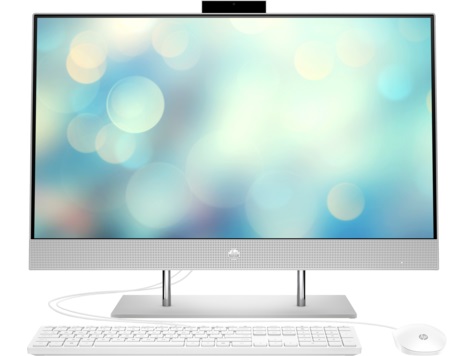 All-in-One PC - 27" HP AiO 27-dp0081ur 27" FHD IPS Non-Touch, AMD Ryzen 5 4500U, 8GB (1x8Gb) DDR4, 512GB M.2 PCIe NVMe SSD, AMD Integrated Graphics, CR, HD Cam, WiFi ac 1x1 + BT5, HDMI, LAN, Wired USB Keyboard and Mouse, Windows 11 SL, Natural Silver. photo 1
