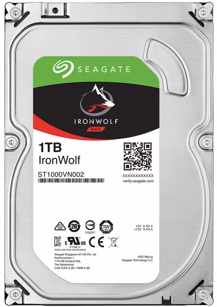 3.5" HDD 1.0TB  Seagate ST1000VN002  IronWolf™ NAS, 5900rpm, 64MB, SATAIII 