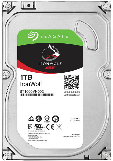 3.5" HDD 1.0TB  Seagate ST1000VN002  IronWolf™ NAS, 5900rpm, 64MB, SATAIII photo 1