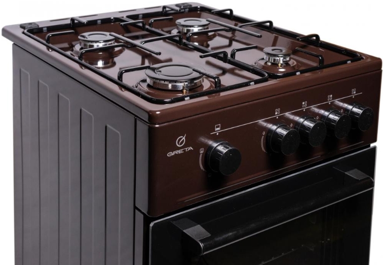 Газовая плита Greta KGG 50 MN 13 B / 4 конфорок / 50 см / Коричневый photo 2