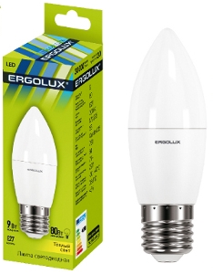 Bec LED Ergolux LED С35 9W E27 3000K 13170 photo 1 Bec LED Ergolux LED С35 9W E27 3000K 13170 photo 1