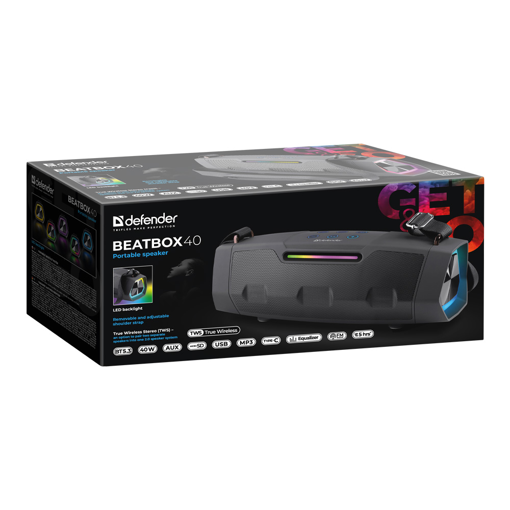 Портативная колонка Defender Beatbox 40 (65640) Black  photo 6