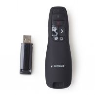 Gembird WP-L-02 Wireless presenter with laser pointer, Wireless 2.4 GHz, Power supply: 2 x AAA battery, up to 10 m, Net weight: 84 g thumbnav 1