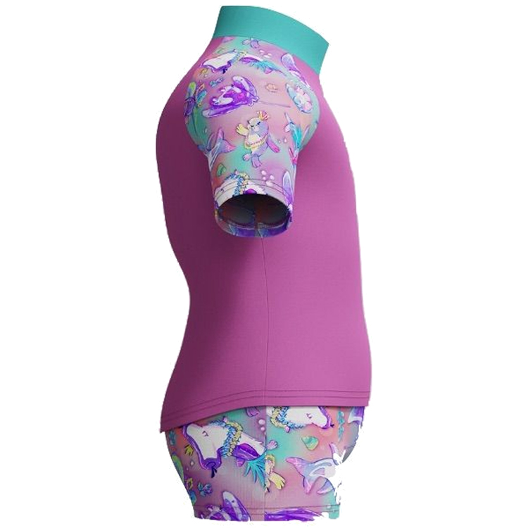 Costum de baie Speedo DIGI PT SS RASH TOP SET 2YRS Roz Femei photo 3