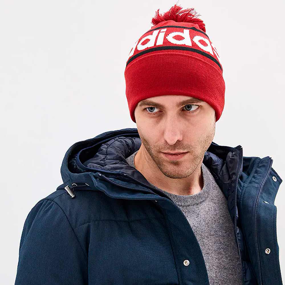 Caciula Adidas Logo Pom Woolie OSFY Bordo-negru-alb photo 2