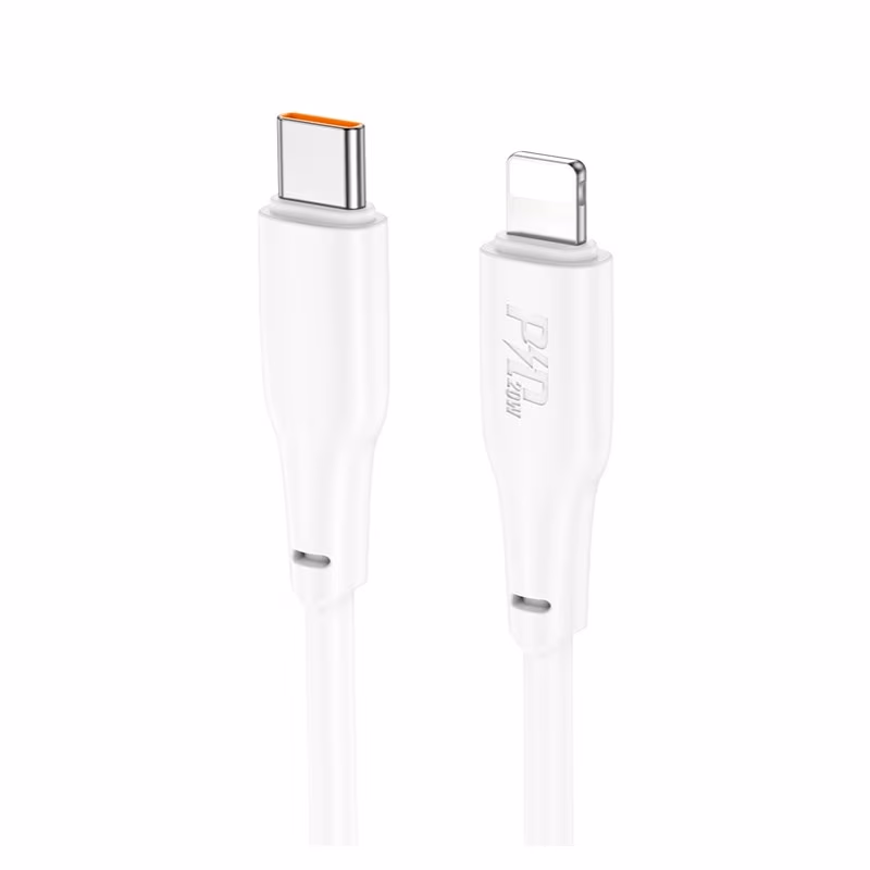 Cablu USB-C la Lightning HOCO “X93 Force” / 2m / Woven nylon / 20W / up to 3A / White 