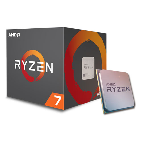 AMD Ryzen 7 1700, Socket AM4, 3.0-3.7GHz (8C/16T), 4MB L2 + 16MB L3 Cache, No Integrated GPU, 14nm 65W, Unlocked, Box (with Wraith Spire LED Cooler) photo 1