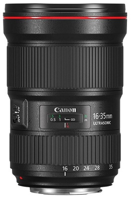 Zoom Lens Canon EF 16-35 mm f/2.8L III USM, 16/11, Angle of view 98*-54*/74*10-38*/108*10-63*, Blades 9, Max/Min aperture 2.8/22, Close focus to 0.28m, DxL- 88,5x127,5mm, W-790g, Acces:Lens Filter 82, Cap E-82II, Hood EW-88D, Case LP1122 photo 1