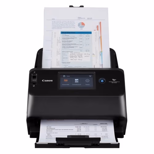 Document Scanner Canon DR-S150 (2405C003), WiFi, ADF (60 sheets - 50-80g/m2), CIS 1 Line Sensor, 4.3” LCD Front/ Back/ Duplex, B&W 45ppm/90ipm - colour 45ppm/90ipm, 600x600dpi, 24-bit colour, Daily Duty Cycle: 4000 scans/day, USB 3.2 Gen1x1/USB 2.0, Gb LA 