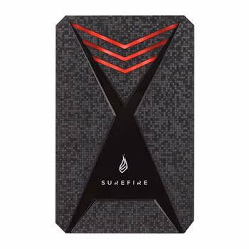 2.5” External SSD 512GB  Surefire GX3 Gaming SSD (by Verbatim), USB 3.2 Gen 1, Black/Red, Includes USB-C Adapter, Ultra-small and lightweight SSD, Stylish black design with a 3D surface, Nero Backup Software
