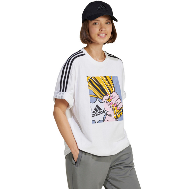 Tricou Adidas W Gallry OS Tee XXS Alb Femei photo 3