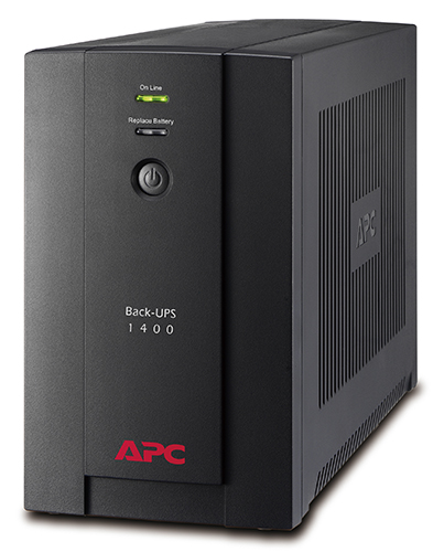 APC Back-UPS BX1400U-GR, 1400VA/700W, AVR, 4 x CEE 7/7 Schuko (all 4 Battery Backup + Surge Protected), RJ-11 Data Line Protection, LED indicators, PowerChute USB Port photo 1