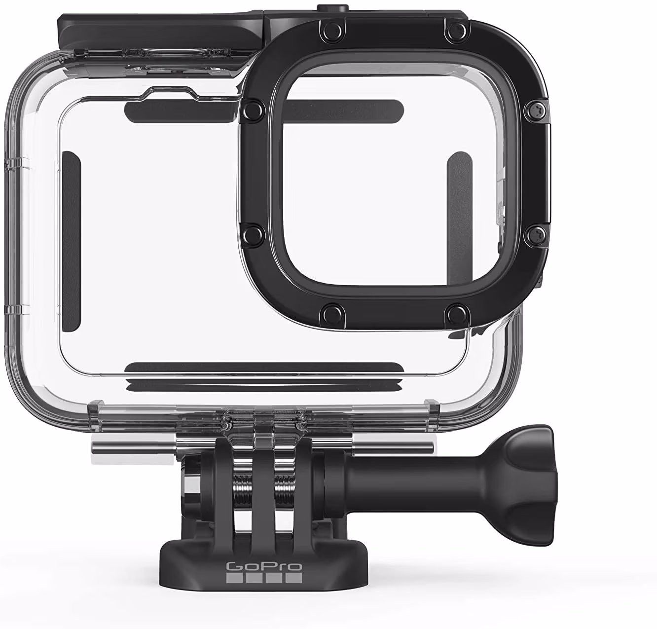 GoPro Protective Housing (HERO 9, 10, 11, 12, 13 Black) - is rugged and waterproof right out of the box, but this housing handles anything you can throw at it. It protects from dirt and flying debris, and it’s waterproof down to 60m for deep-water diving.