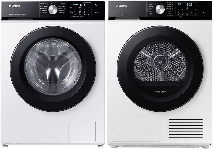 Set din doua dispozitive Samsung WW11BBA046AELE+DV90BBA245 kg / rot/min / / Alb photo 1 Set din doua dispozitive Samsung WW11BBA046AELE+DV90BBA245 kg / rot/min / / Alb photo 1