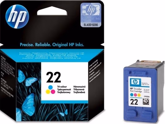 HP №22 Color Cartridge (5ml ) 170 standard pages. Made in Singapore.