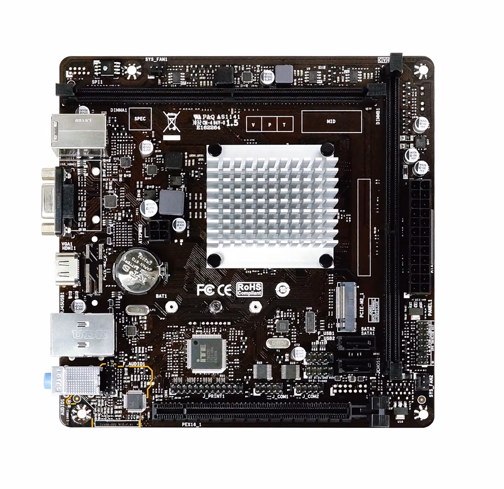 BIOSTAR J4105NHU, MB + CPU onboard: Quad-core Celeron J4105 4C/4T(1.50-2.50GHz), Dual 2xDDR4-2400 (up to 8GB), Intel UHD Graphics 600, VGA, HDMI, 1xPCIe X16, 2xSATA3, 1xM.2 Slot, Realtek ALC887 HDA, COM & LPT Headers, 1xGbE LAN, 2xUSB3.2, 6xUSB 2.0, Mini-