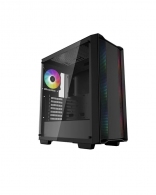 DEEPCOOL "CC560 ARGB" ATX Case, with Side-Window (Tempered Glass Side Panel) & Mesh Front Panel, without PSU, Tool-less, Pre-installed: Front 3x A-RGB 120mm fans, Rear 1x A-RGB 140mm LED fan, Built-in Led control button, Top panel Magnetic dust filter, 1x thumbnav 1