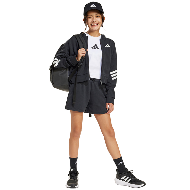 Hanorac Adidas JG FI 3S FZ / Femei / 128 / Negru photo 3