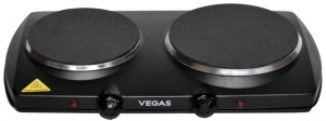 Плита настольная электрическая Vegas VEC2048, 2 конфорок, 2000 Вт, Черный thumbnav