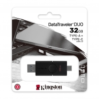 32GB USB3.2 Kingston DataTraveler Duo, USB-A + USB-C, Innovative dual slider casing (Read 100 MByte/s, Write 15 MByte/s) thumbnav 3