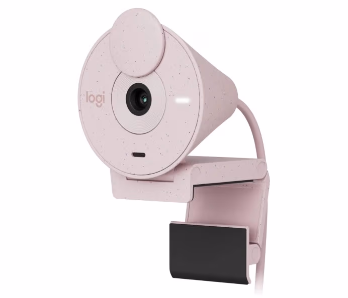 Camera Web Logitech Brio 300 / 1080p / auto light correction / noise-reducing mic / USB-C / Rose 