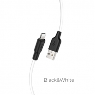 Cable USB to Lightning HOCO “X21 Plus”, 2m, Black/White, up to 3.0A, Charching Data Cable, Outer material: Silicone thumbnav 1