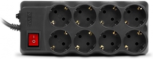 Surge Protector SVEN Optima Pro, 8 Sockets, 3.1m, Black thumbnav 1