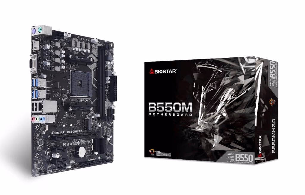 Placa de baza BIOSTAR B550MH 3.0 / AM4 / B550 / DDR4 / mATX