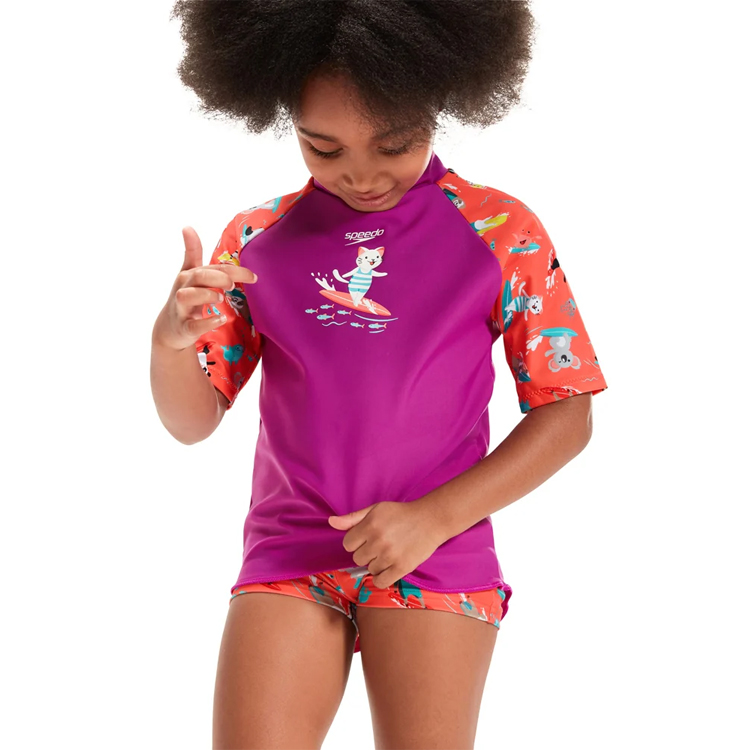 Costum de baie Speedo DIGI SS RASH TOP SET IF / Femei / 6 / Violet photo 3