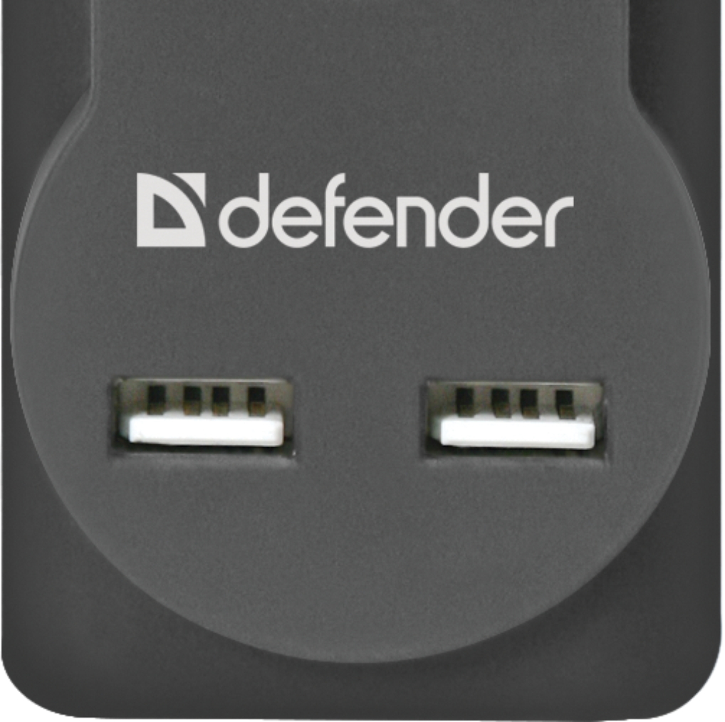 Сетевой фильтр Defender DFS755 5m, 2xUSB, 2.1A photo 3