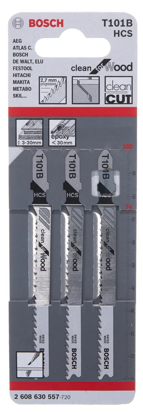 Набор пилок для лобзика Bosch T 101 B, 2608630557 photo 2