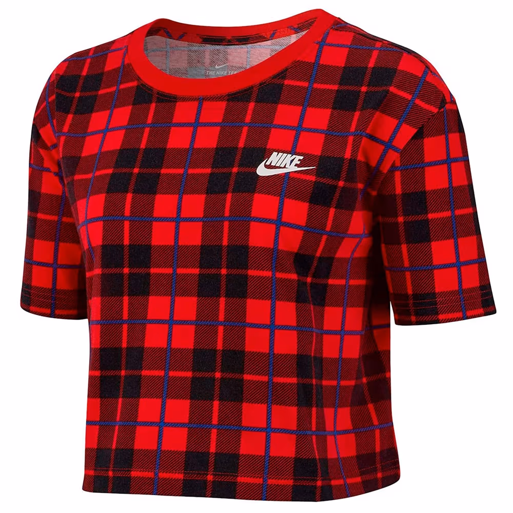  Nike W NSW TEE FUTURA PLAID CROP