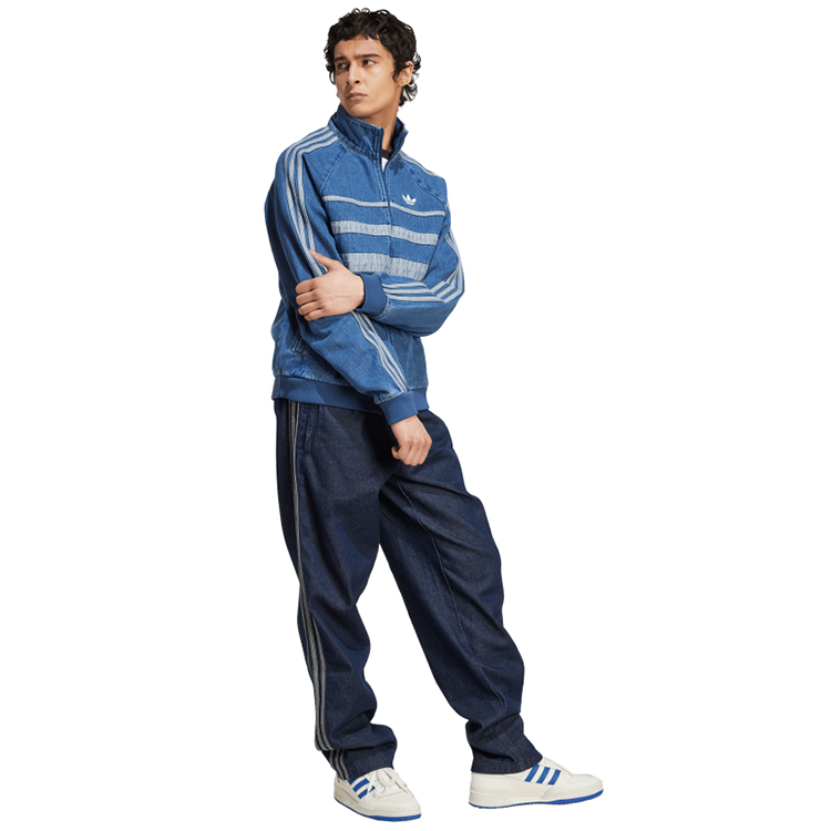 Hanorac pt bărbați Adidas FIRST TT DENIM S Albastru photo 3