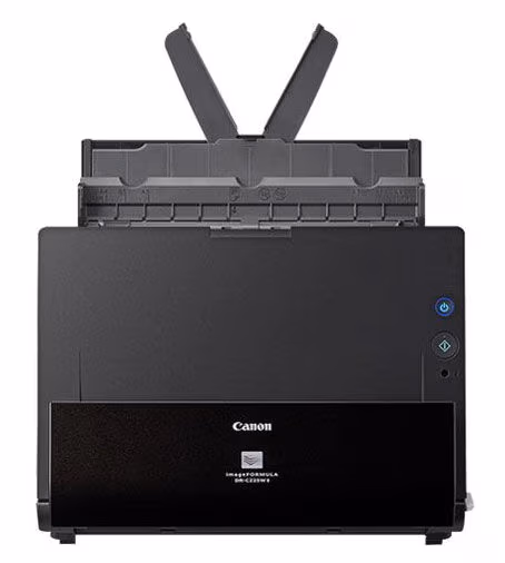Document Scanner Canon DR-C225W II, WiFi, ADF (30 sheets - 50-80g/m2), 3-colour (RGB) LED, CMOS CIS 1 Line Sensor, Front/ Back/ Duplex, B&W 25ppm/50ipm - colour 25ppm/50ipm, 600x600dpi, 24-bit colour, Daily Duty Cycle: 1500 scans/day, USB 2.0, W2,7kg 