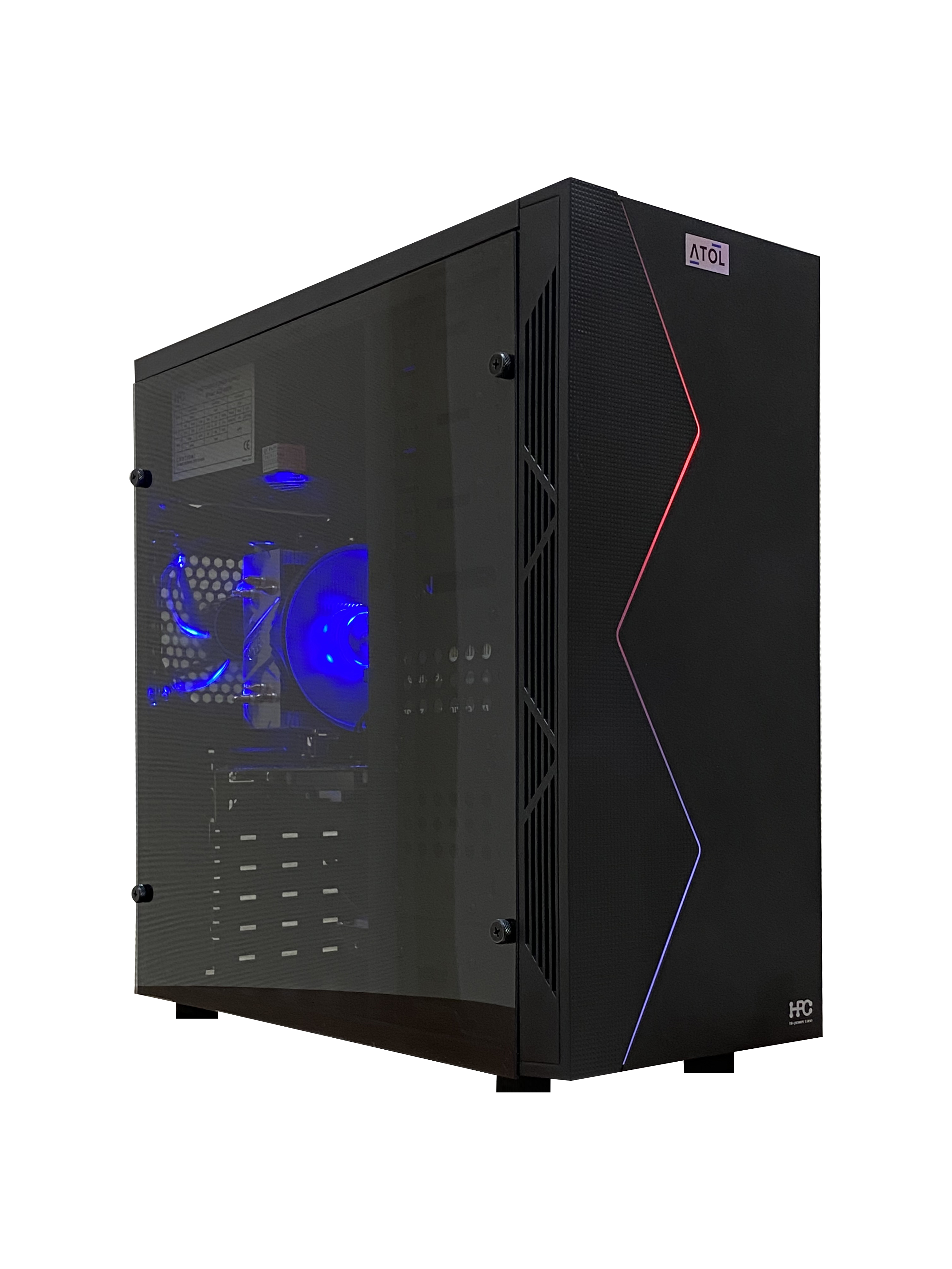 ATOL PC1073MP - Gamer #4 v4: Intel Quad-Core i3-10100F 4C/8T 3.6-4.3GHz/ MB H410M/ RAM 8GB DDR4 2666/ SSD 2.5" 240GB + HDD 3.5" 1.0TB/ VGA GTX1050Ti 4GB/ Case HPC P-03 ATX/ PSU 650W, OS Linux photo 1